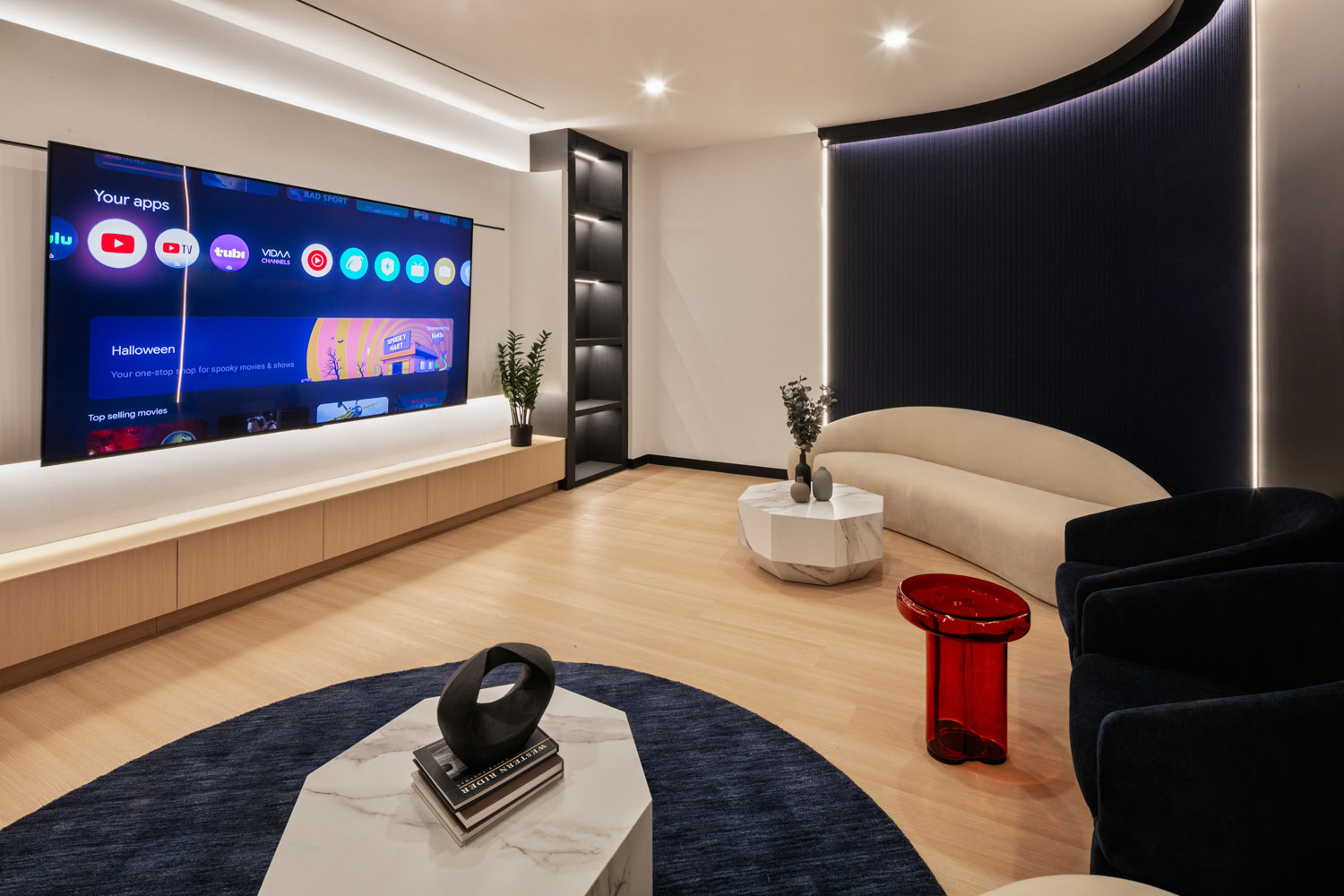 Media and Game Room at Prosper luxury apartments Prospect Heights